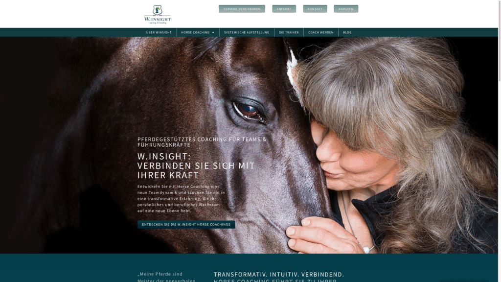 Webentwicklung für W.INSIGHT Horse Coaching & Consulting
